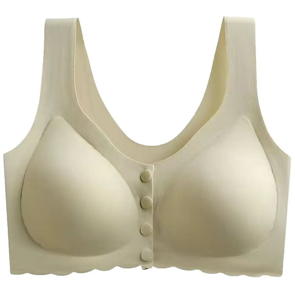 Women'S Front Button Closure Bra Comfort Full-Coverage Bra Front-Closing Wirefree Bra