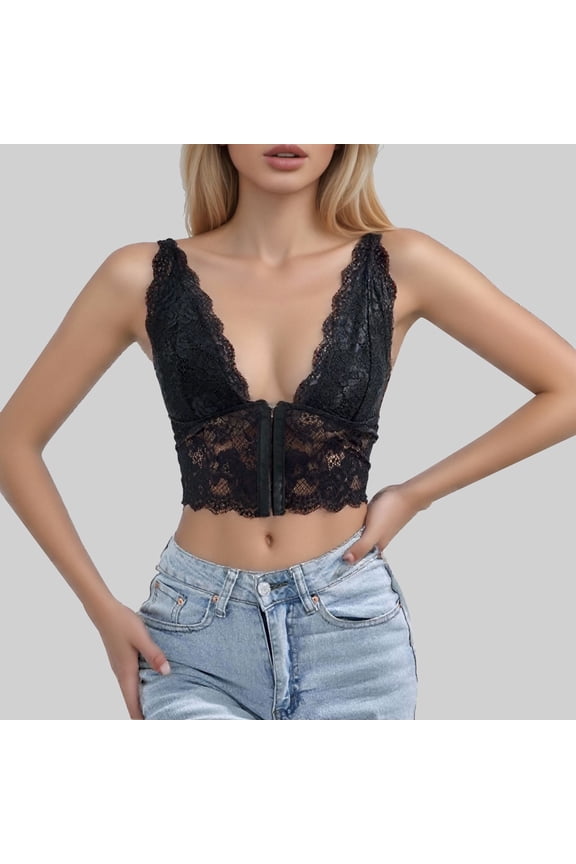 Women'S Front Button Lace Hot Girl See Through Camisole Small Tank Top Extra Long Tops for Layering Womens Top Lace Trim Top Womens Top Extra Long Tops for Women