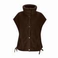 thumbnail image 1 of Women'S Fuzzy Fleece Vest Oversized Sleeveless Fall Warm Button Down Gilet Outerwear with Pockets Coffee L, 1 of 7