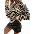 thumbnail image 1 of Women'S - Graphic Sweaters Mock Neck Long Sleeve Knitted Pullover Trendy Fall Fahion  XL, 1 of 8
