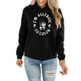 thumbnail image 1 of Women'S Halloween Hoodie - Wednesday Addams Inspired Graphic Pullover Sweatshirt, Black Hooded Sweater for Halloween Party Outfit, Casual Fall/Winter Clothing with Drawstring Hood, 1 of 6