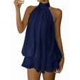 thumbnail image 1 of Women'S Halter Backless Bodycon Mini Dress Fashion Casual Summer Party Dress Dark Blue S, 1 of 10