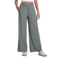 thumbnail image 1 of Women'S High Waist Comfortable Casual Sports Jogging Wide Leg Loose Pocket Pants Peacock Green L, 1 of 6