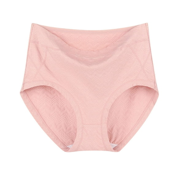 Women'S High Waist Ice Silk Panties Solid Plus Size Cotton Underwear Soft Breathable Full Briefs Panties Super Stretchy Ladies BriefsPinkXXXL