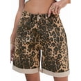 thumbnail image 1 of Women'S High Waist Long Jean Shorts for Women Ripped Distressed Jeans Short Leopard Print XL, 1 of 9