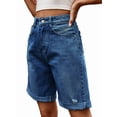 thumbnail image 1 of Women'S High Waist Long Jean Shorts for Women Ripped Distressed Jeans Short M, 1 of 9