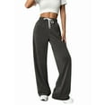 thumbnail image 1 of Women'S High Waist Loose Casual Drawstring Sweatpants Wide Leg Track Pants Fitness Pants with Pockets Dark Gray S, 1 of 7