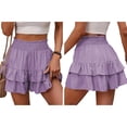 thumbnail image 1 of Women'S High Waist Ruffle Mini Skirt Tiered Short Skirt with Shorts Underneath XL, 1 of 6