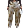 thumbnail image 1 of Women'S High Waisted Baggy Jeans Trendy Wide Leg Washed Distressed Denim Pants Brown XXXL, 1 of 8
