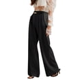 thumbnail image 1 of Women'S High-Waisted Elegant Straight-Cut Business Suit Pants Black XL, 1 of 10