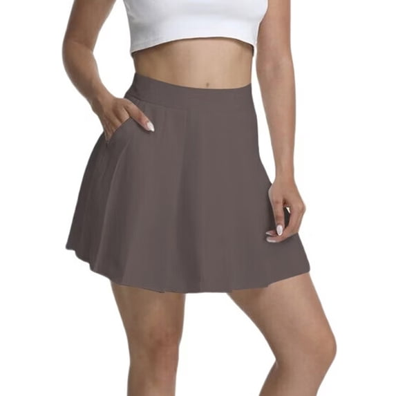Women'S High Waisted Pleated Mini Skirt A-Line Tennis & School Skirt Dark Gray S