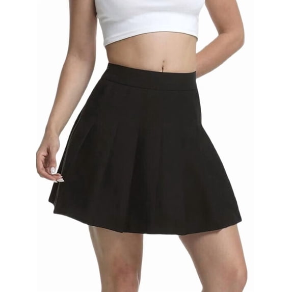 Women'S High Waisted Pleated Mini Skirt A-Line Tennis & School Skirt