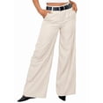 thumbnail image 1 of Women'S High Waisted Striped Loose Fit Straight Wide Leg Pants Business Work Casual Pants L, 1 of 10