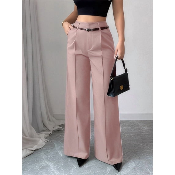 Women'S High Waisted Wide Leg Work Pants Straight Leg Office Slacks Trousers