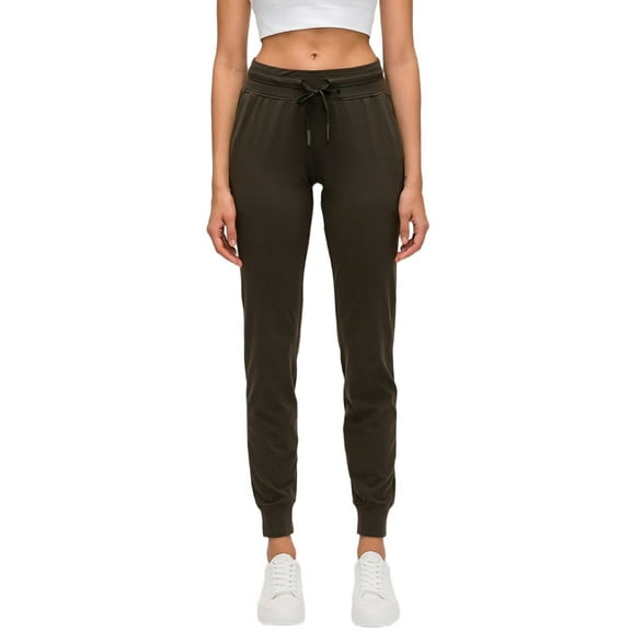 Women'S High-Waisted Yoga Pants with Drawstring Cuffs and Pockets for Casual Jogging, Workouts Wear Dark Green S