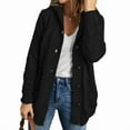 thumbnail image 1 of Women'S Hooded Cardigan Chunky Knit Sweater Fall Winter Style Thick Front Button-Down Coat with Pockets Black XXXL, 1 of 5