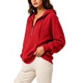 thumbnail image 1 of Women'S Hoodies Fall Fashion Outfits Workout Sweatshirts Y2k Winter Zip Up Jackets Oversized Tops Red XXL, 1 of 7