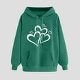 thumbnail image 1 of Women'S Hoodies Pullover Classic Heart Print Winter Hoodie Pullover Tops Long Sleeved Loose Casual Comfortable Sweatshirt Tops Green L, 1 of 6