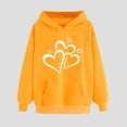 thumbnail image 1 of Women'S Hoodies Pullover Classic Heart Print Winter Hoodie Pullover Tops Long Sleeved Loose Casual Comfortable Sweatshirt Tops Yellow S, 1 of 6
