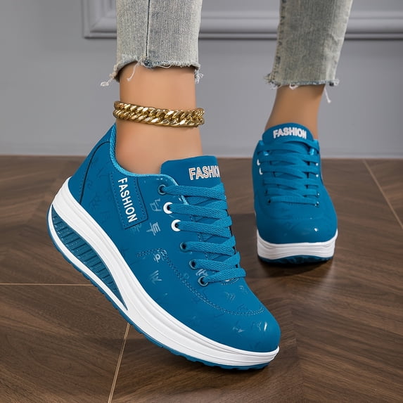 Women'S Hot Style Thick Sole Casual All-Match Wiggle Shoes Lightweight Comfortable Breathable Fashion Sports Shoes, Women Shoes, Sneakers
