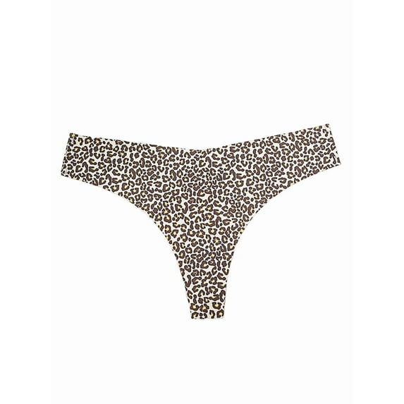 Women'S Ice Silk Underwear, Cotton Crotch, Low Rise, Skin-Friendly, Solid Color, Large Size Briefs Leopard Print XL
