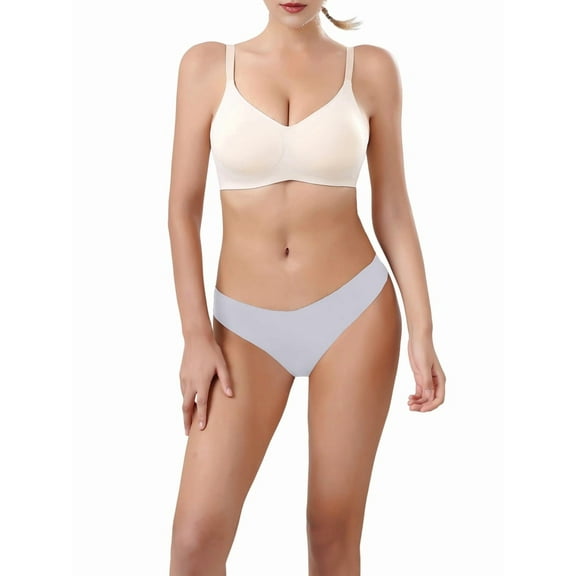 Women'S Ice Silk Underwear, Cotton Crotch, Low Rise, Skin-Friendly, Solid Color, Large Size Briefs  XL