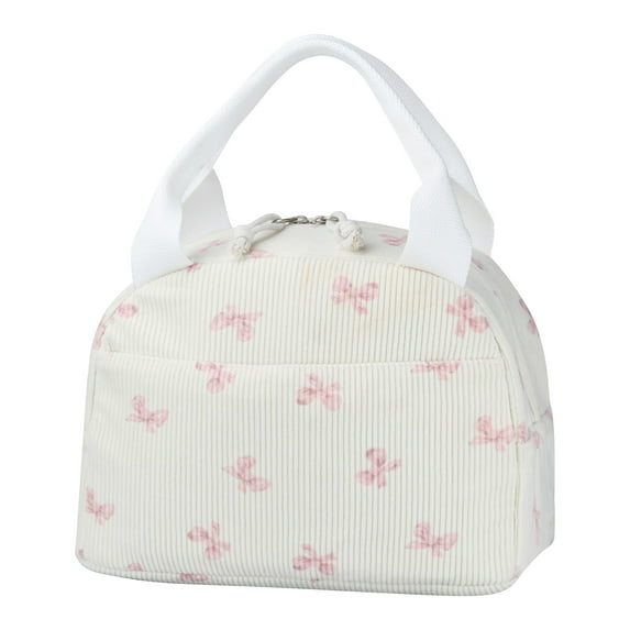 Women'S Insulated Lunch Bag Reusable Large-Capacity Cooler Bag Adult-Sized Compact Leak-Proof Design Cute Corduroy Lunch Bag Perfect For Work, Travel, Or Picnics