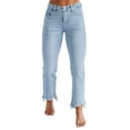 thumbnail image 1 of Women'S Jeans High Waisted Pants Summer Fashion Straight Leg Raw Hem Denim Pants Light Blue XL, 1 of 7