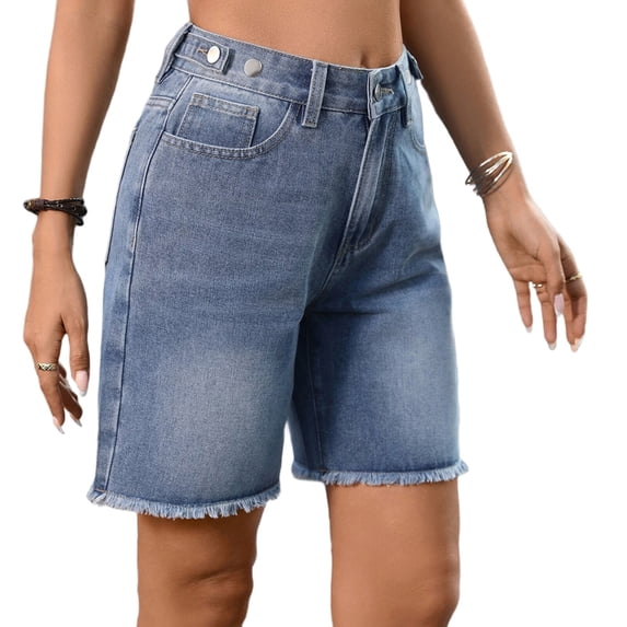 Women'S Jorts Baggy High Waisted Jean Shorts Ripped Denim Bermuda Shorts Y2K Shorts S