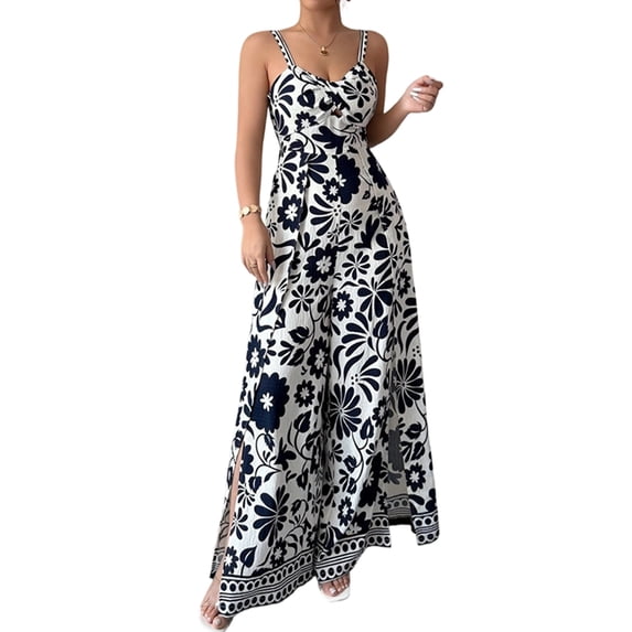 Women'S Jumpsuit Casual One-Piece Boho Summer Outfits Strap Wide Leg Long Pants Rompers