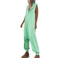 thumbnail image 1 of Women'S Jumpsuits Loose Sleeveless Hooded Bib Jumpsuit With Pocket Bodysuits, 1 of 5