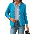 thumbnail image 1 of Women'S Knit Cardigan Sweaters Casual Long Sleeve Open Front Button Down Trendy Jackets Outerwear  Blue S, 1 of 7