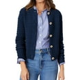 thumbnail image 1 of Women'S Knit Cardigan Sweaters Casual Long Sleeve Open Front Button Down Trendy Jackets Outerwear Navy Blue L, 1 of 9