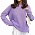 thumbnail image 1 of Women'S Knit Warm Sweaters Crew-Neck Warm Pullovers Long-Sleeve Solid Casual Base Layer Tops L, 1 of 6