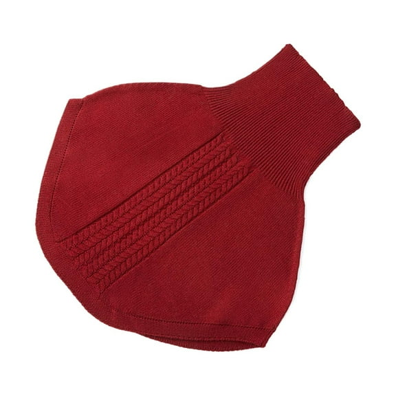 Women'S Knitted Turtleneck Dickey Collar, Soft Warm Fake Neck Collar for Winter, Layering Under Jackets and Sweaters, Stretchable Hand-Knitted Fabric, Fashion Accessory Red