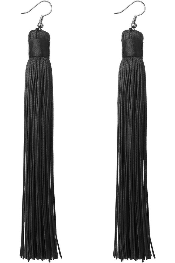 Women'S Knotted Tassel Long Earrings 4.7"[Z1]