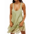 thumbnail image 1 of Women'S Lace Flowing Mini Dress Y2k Sleeveless Backless Suspender Dress Low Waist Short Dress Nightgown Green L, 1 of 3
