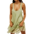 thumbnail image 1 of Women'S Lace Flowing Mini Dress Y2k Sleeveless Backless Suspender Dress Low Waist Short Dress Nightgown Green XL, 1 of 3