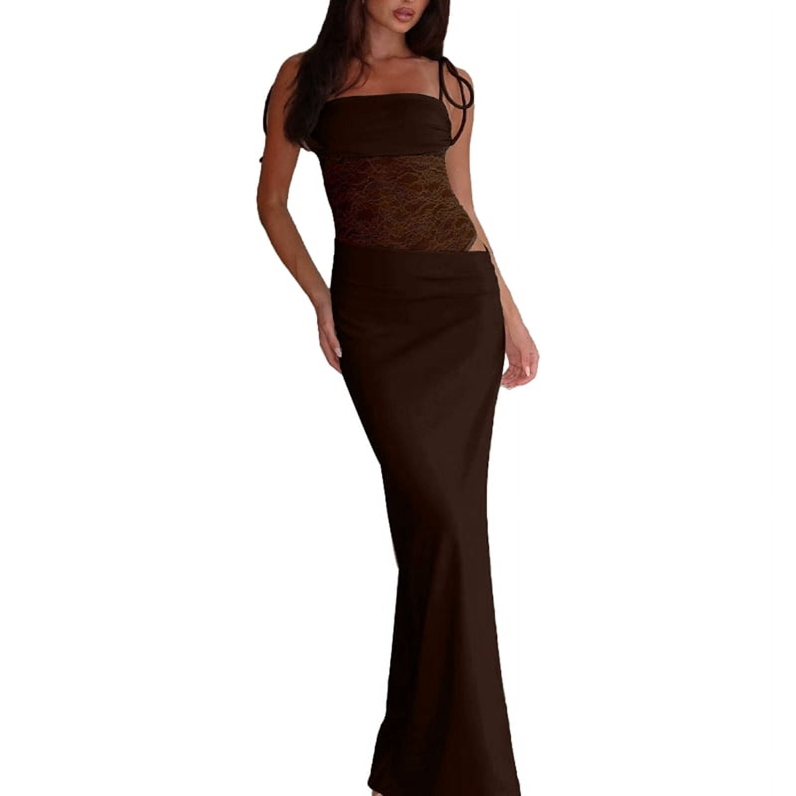 Square Neck Sleeveless Lace Maxi Dress