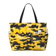 thumbnail image 1 of Women'S Large Capacity Beach Bag Travel Bag 17.7×15in Waterproof And Durable Portable Can Be Used For Daily Play Travel Shopping Gym Vector Camouflage Pattern Yellow_3, 1 of 5