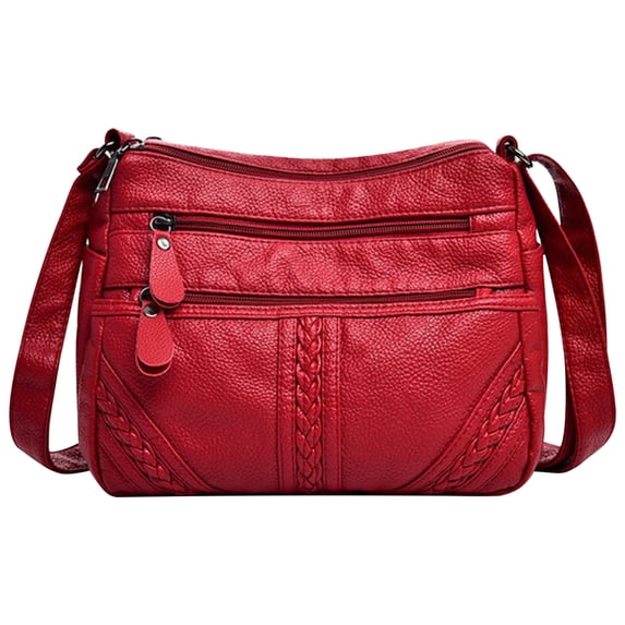Women'S Large Capacity Soft Leather Crossbody Bag, Multi-Compartment Designer Shoulder Bag For Moms, Daily Use, Work, And Casual Outings