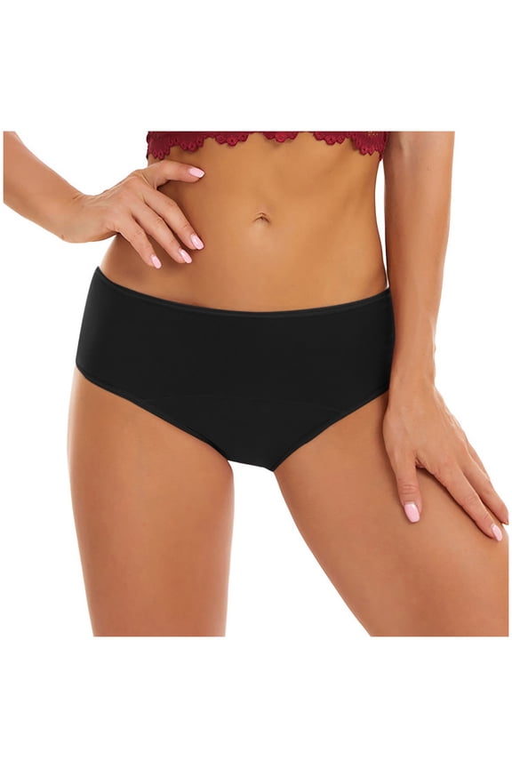 Women's Large Cotton Color Postpartum Recovery Physiological Underwear Mid Low Rise Full Briefs Breathable Ladies Regular Plus Size Panties 3 Pack