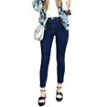 thumbnail image 1 of Women'S Large Size Skinny Jeans Pencil Pants Washed High Waist Skinny Pants Dark Blue XXL, 1 of 9