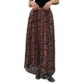 thumbnail image 1 of Women'S Leopard Print Skirt Y2k Goth High Waist Ruffled Pleated Flowy Long Skirts Black XL, 1 of 9