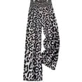 thumbnail image 1 of Women'S Leopard Print Wide Leg Pants Elastic Waist Casual Loose Fit Trousers Fashion Lounge Gray Leopard Print XL, 1 of 7