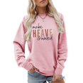 thumbnail image 1 of Women'S Letter Printed Sweater Crew Neck Long Sleeve Pullover Sweaters for Women Pink M, 1 of 5