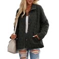 thumbnail image 1 of Women'S Light Weight Quilted Jacket Casual Winter Open Front Button Down Puffer Coat Outwear Cardigan Black S, 1 of 8