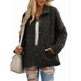 thumbnail image 1 of Women'S Light Weight Quilted Jacket Casual Winter Open Front Button Down Puffer Coat Outwear Cardigan Black XL, 1 of 8