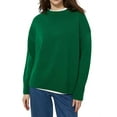 thumbnail image 1 of Women'S Light-Weight Soft Petite Crewneck Solid Plain Sweaters Fall Winter Pullover Jumper Tops Dark Green S, 1 of 4