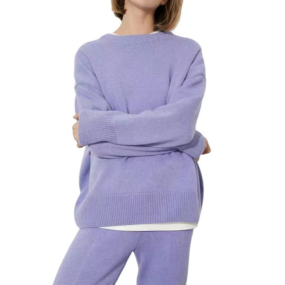 Women'S Light-Weight Soft Petite Crewneck Solid Plain Sweaters Fall Winter Pullover Jumper Tops L